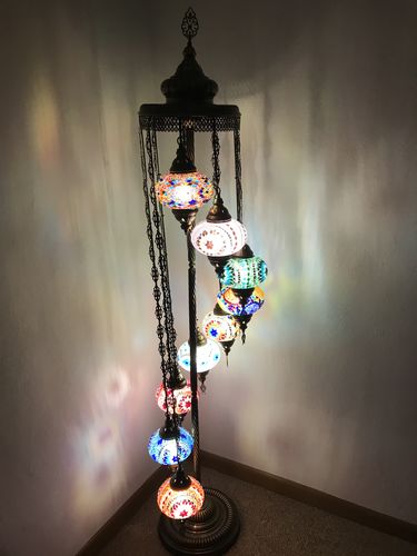 Customer photo review of *HANDMADE* MOSAIC GLOBE LAMP LIMITED EDITION (ONLY FEW WILL BE MADE) BIG GLOBES