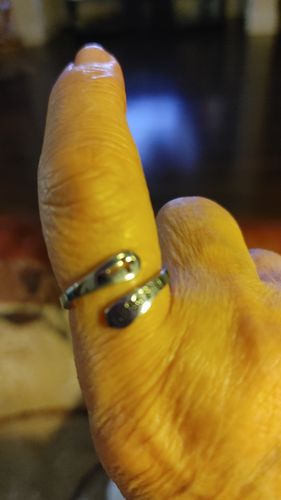 Customer photo review of 925 Sterling Sliver Blessed Cross Ring - One Size Fits All