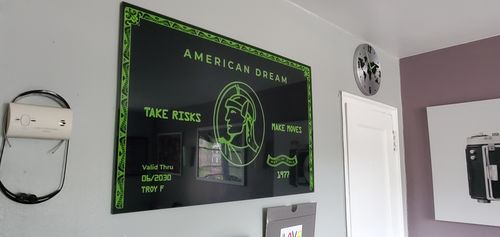 Customer photo review of Neon Custom "American Dream" Card