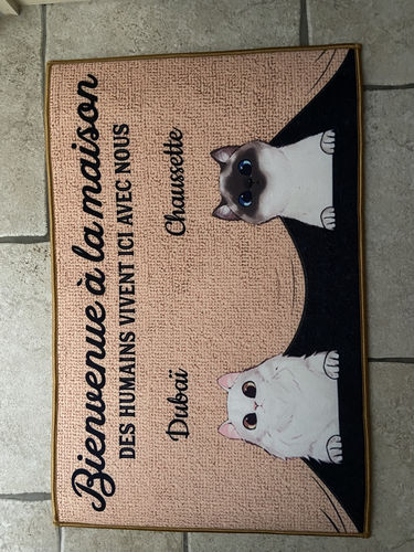 Customer photo review of Tapis Personnalisé "Bienvenue à la maison"