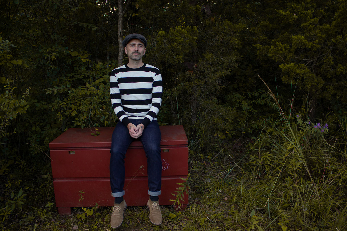 Customer photo review of 9 oz Wide Striped Long Sleeve T-Shirt