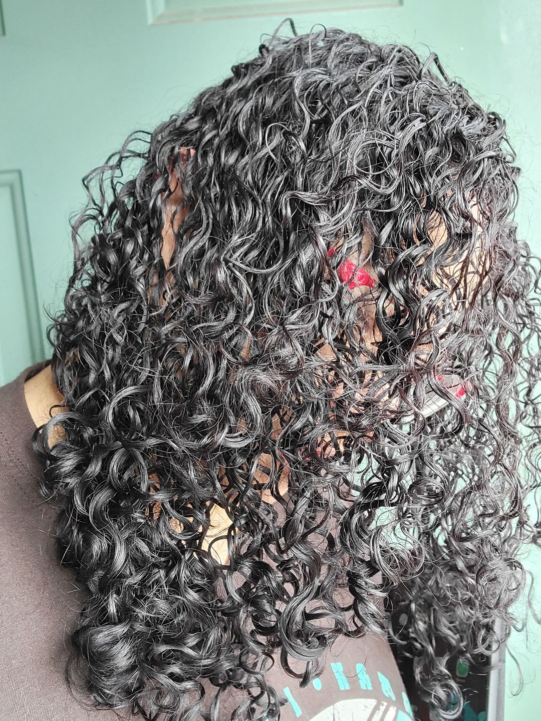 Customer photo review of Defining Flaxseed Gel for Curly Hair with Organic Jojoba Oil for Moisture and Lavender Fragrance