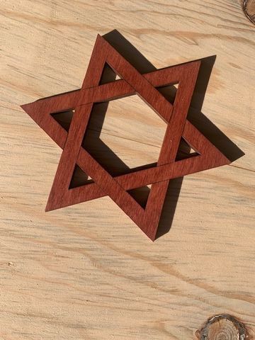 Customer photo review of Unfinished Wooden Star of David Israel Shape - Hanukkah - Craft - up to 24" DIY