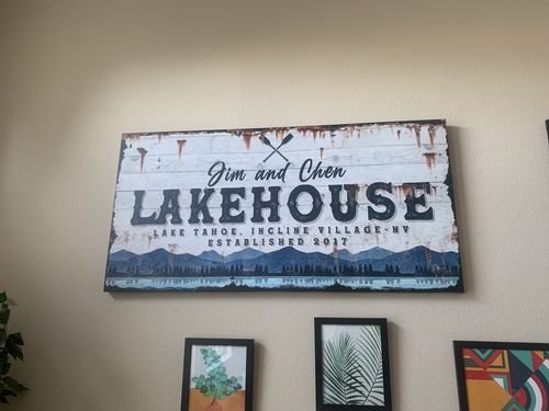 Customer photo review of Family Lake House Vintage Sign