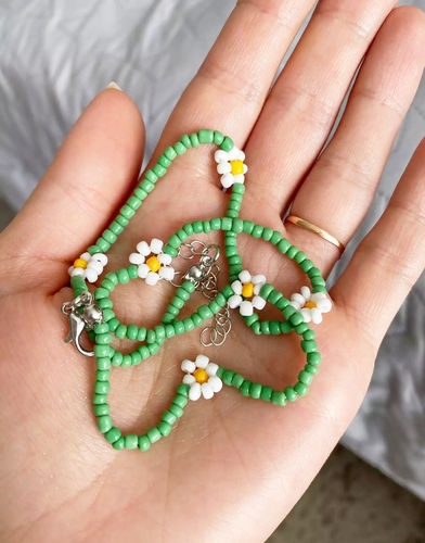 Customer photo review of Friendship Never Ends Flower Choker