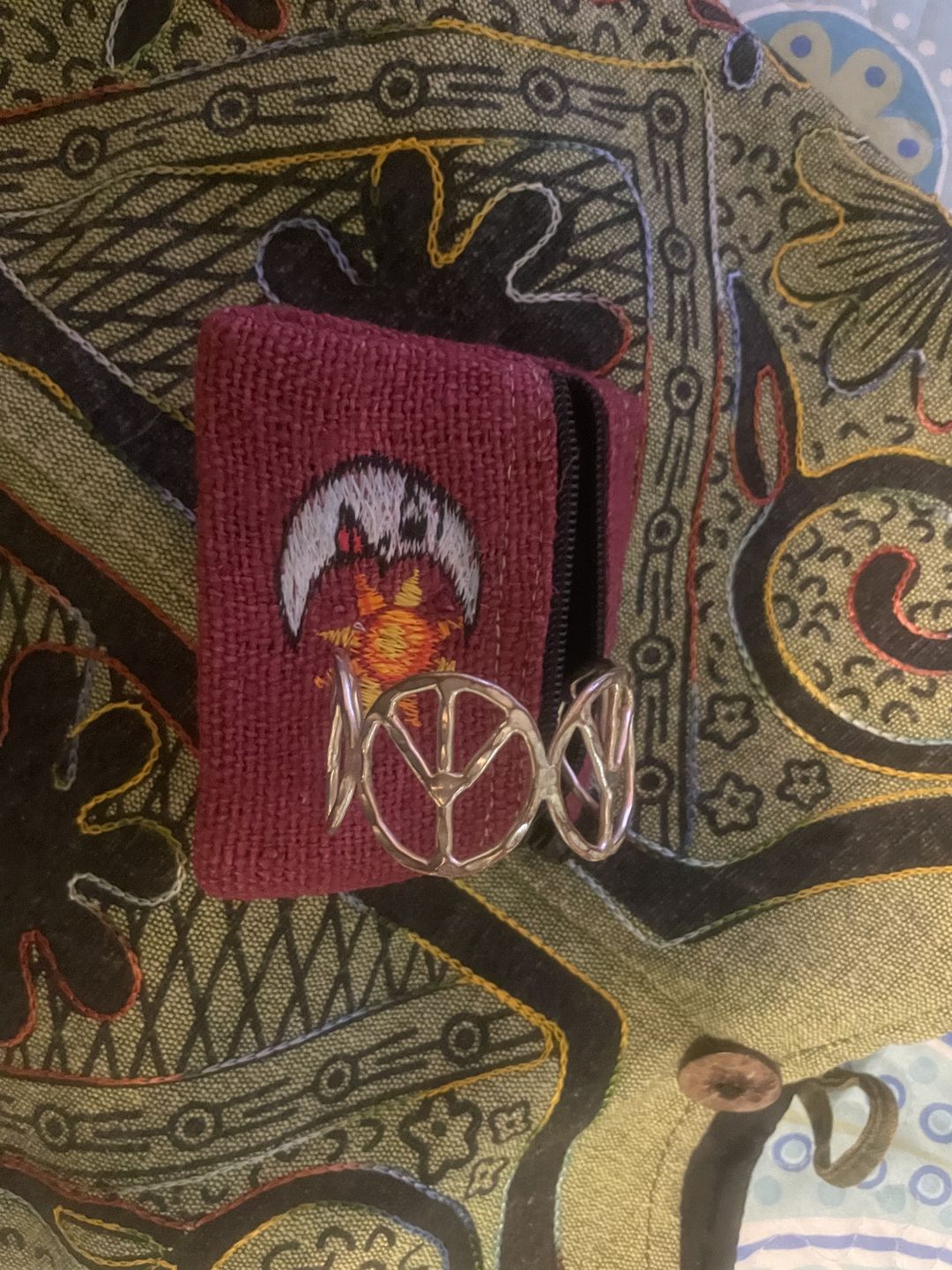 Customer photo review of Hemp Assorted Applique Coin Purse