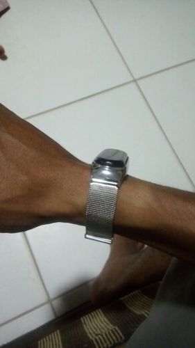 Customer photo review of Kit Pulseira Aço Inox Milanês compatível Xiaomi Mi Band 6 + Película de Gel Silicone