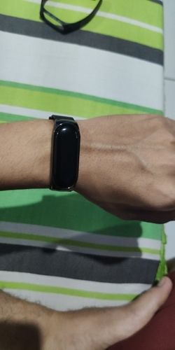 Customer photo review of Kit Pulseira Aço Inox Milanês compatível Xiaomi Mi Band 6 + Película de Gel Silicone
