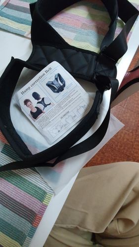 Customer photo review of Adjustable Posture Corrector - Back Posture Brace for Clavicle Support and Pain Relief
