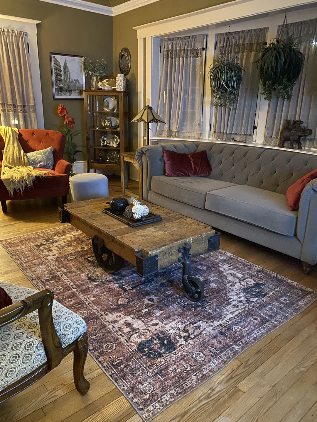 Customer photo review of Distressed Vintage Cezanne Terracotta Area Rug