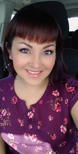 Customer photo review of Firmament Violet Prescription Contact Lenses