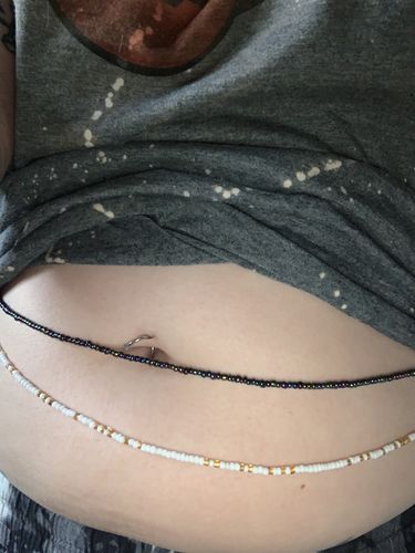 Customer photo review of Mykonos White and Gold Waist Beads