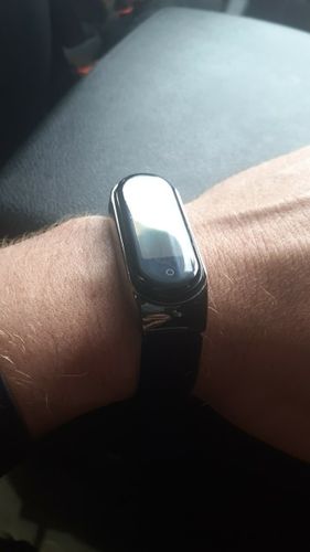 Customer photo review of Kit Pulseira Aço Inox Milanês compatível Xiaomi Mi Band 6 + Película de Gel Silicone