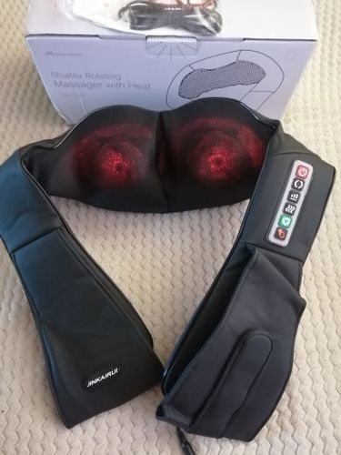 Customer photo review of Shiatsu Neck and Shoulder Massager With Heat and Velcro Strap - Home Office Car Use
