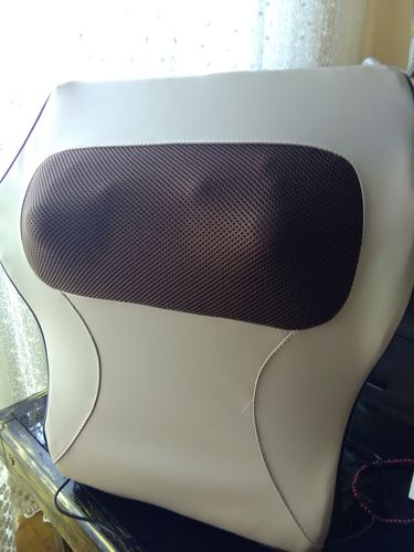 Customer photo review of 3-in-1 Neck Shoulder Back Shiatsu Massage Cushion/Pillow With Heat - Home/Car