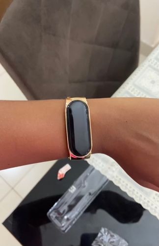 Customer photo review of Kit Pulseira Aço Inox Milanês compatível Xiaomi Mi Band 6 + Película de Gel Silicone