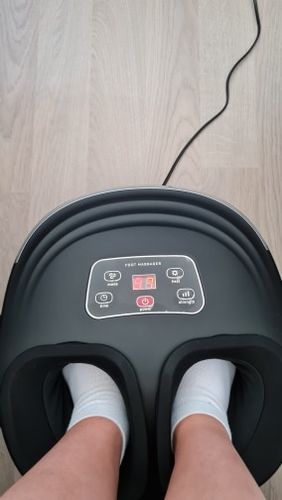 Customer photo review of Air Compression Shiatsu Foot Massager With Heat