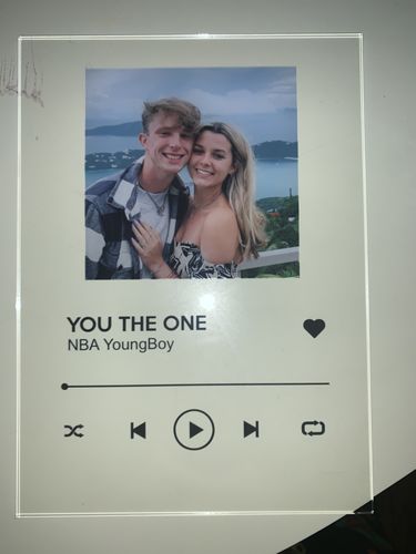 Customer photo review of Custom Song Plaque - The Best Anniversary Gift for Couples