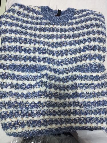 Customer photo review of Off-Shoulder Sleeve Crew Neck Knitted T-Shirt
