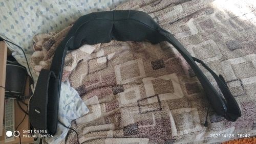 Customer photo review of Shiatsu Neck and Shoulder Massager With Heat and Velcro Strap - Home Office Car Use