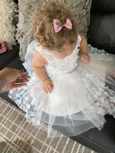 Customer photo review of Sweet Girls Applique Princess Birthday Fluffy Dress