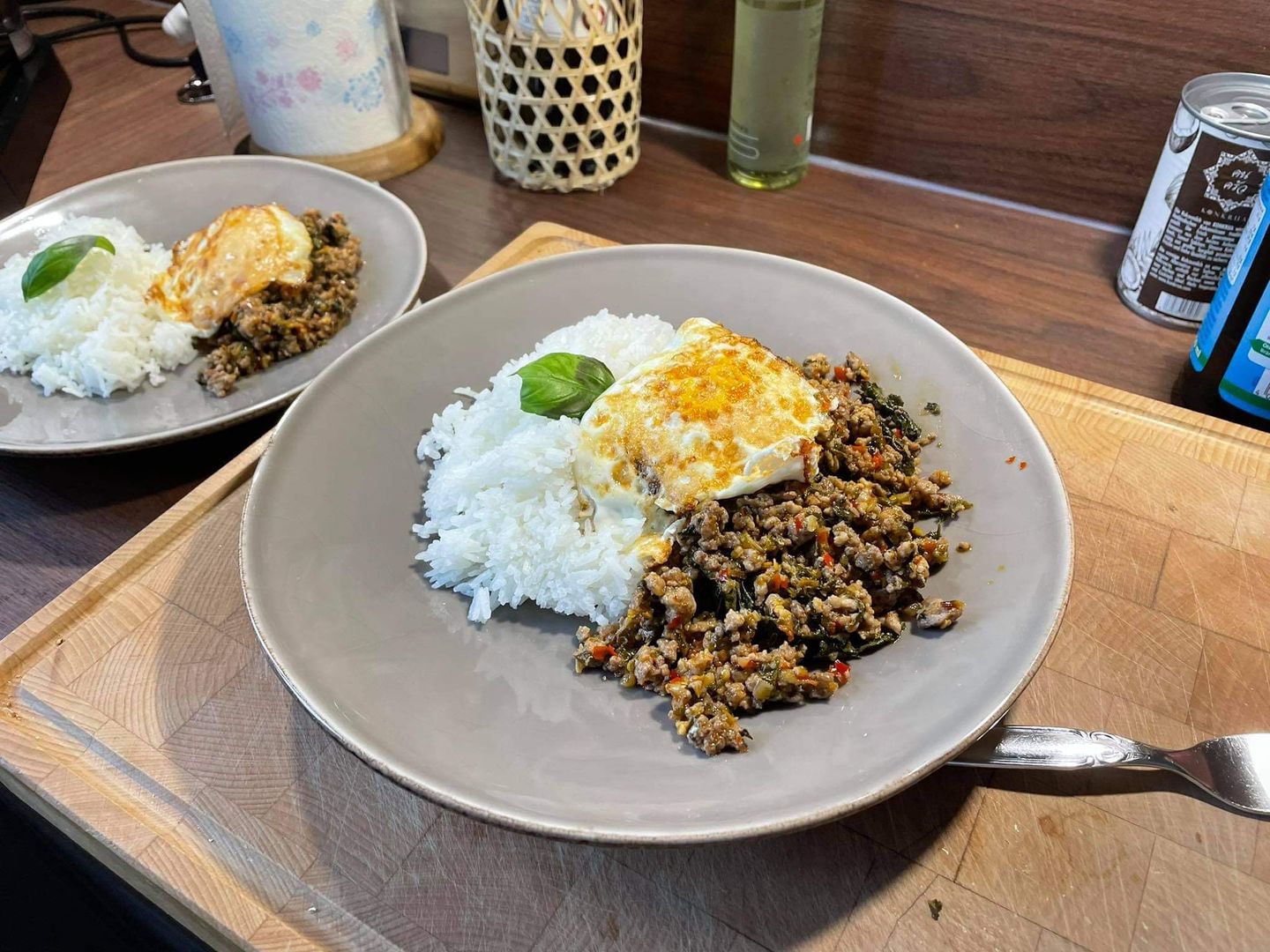 Customer photo review of Pad Krapao Kochbox in Bambuskorb mit Reis und Thai Holy Basil (10 Portionen)