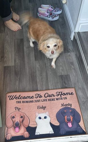 Customer photo review of Welcome To Our Home Custom Doormat