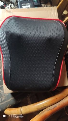 Customer photo review of 3-in-1 Neck Shoulder Back Shiatsu Massage Cushion/Pillow With Heat - Home/Car