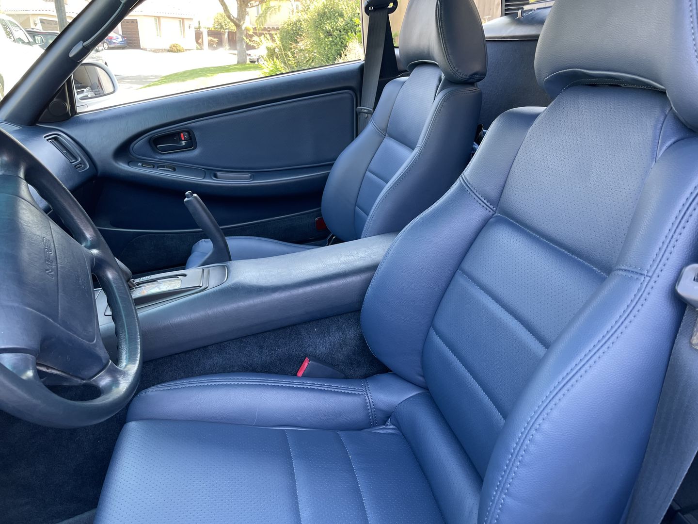 Customer photo review of MR2Heaven OEM Plus Seat Covers (Black, TAN, Black W/ Red Stitching, Black/Red Hybrid, BLUE, Black Alcantara/Leather with Black Stitching, Black Alcantara/Leather with Red Stitching)