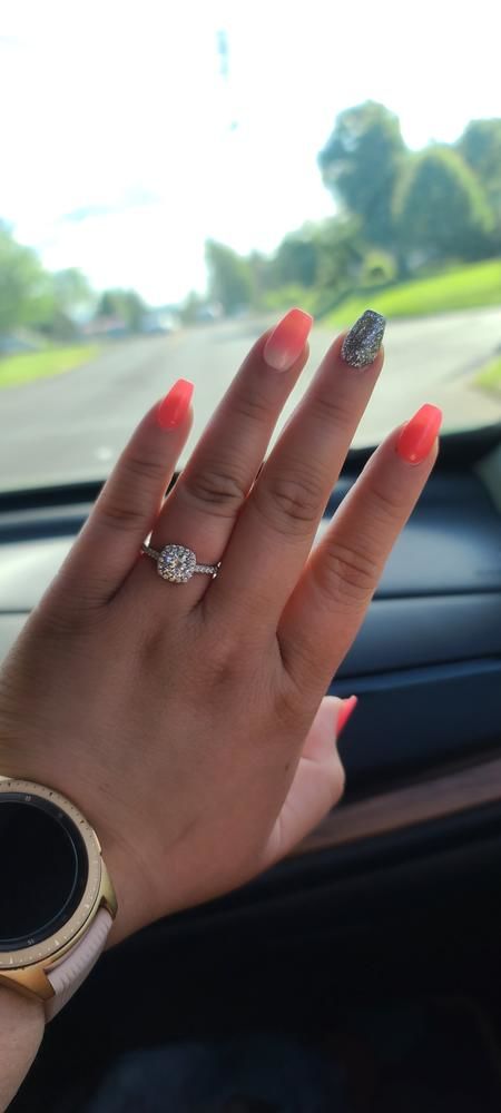 Customer photo review of Halo Cushion Moissanite Pave Sterling Silver Ring