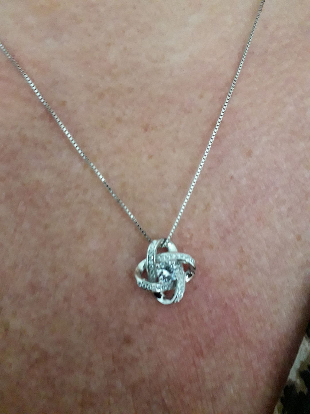 Customer photo review of "To my Wife" - Silver Love knot necklace