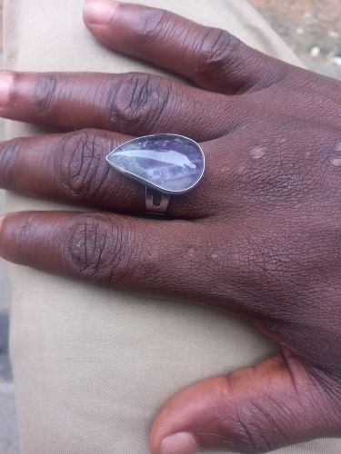 Customer photo review of Bague Pierre Semi Précieuse "Goutte d'Eau" ajustable - 8 modèles disponibles