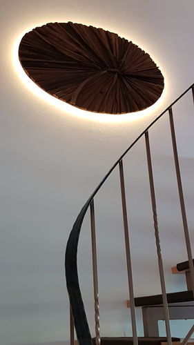 Customer photo review of Wandlampe Holz LUNAR