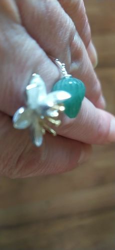 Customer photo review of Bague en forme de Fleur en Pierre d'Aventurine