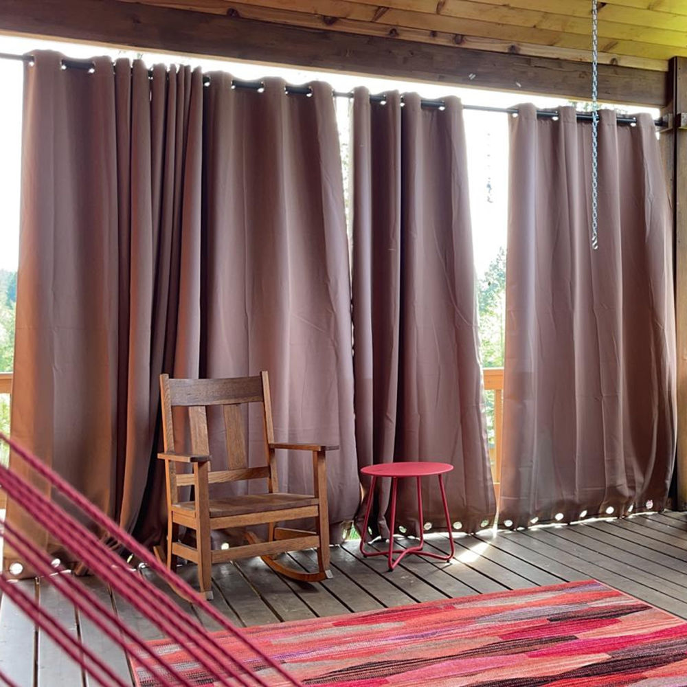 Customer photo review of Custom 55 Inches Width Waterproof Material Patio Outdoor Curtains Top & Bottom Grommet Drapes, 1 Panel