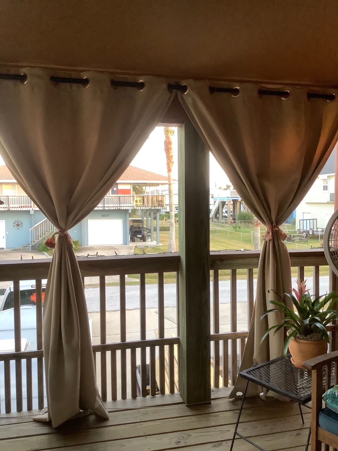 Customer photo review of Custom 55 Inches Width Waterproof Material Patio Outdoor Curtains Top & Bottom Grommet Drapes, 1 Panel