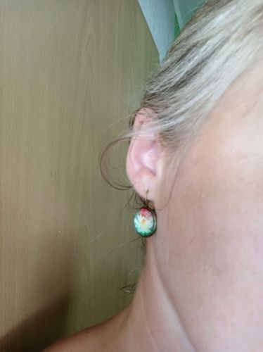 Customer photo review of Boucles d'Oreilles Rondes Bohême