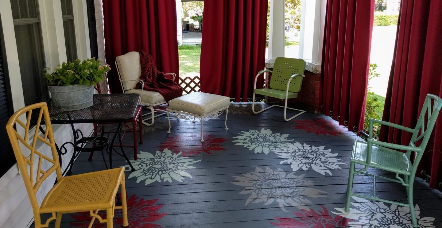 Customer photo review of Custom 55 Inches Width Waterproof Material Patio Outdoor Curtains Top & Bottom Grommet Drapes, 1 Panel