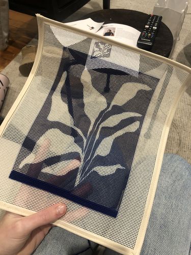 Customer photo review of Slow Down Needlepoint Kit