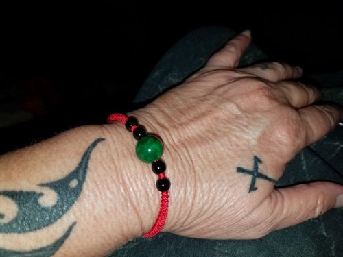 Customer photo review of Luck and Success Jade String Bracelet