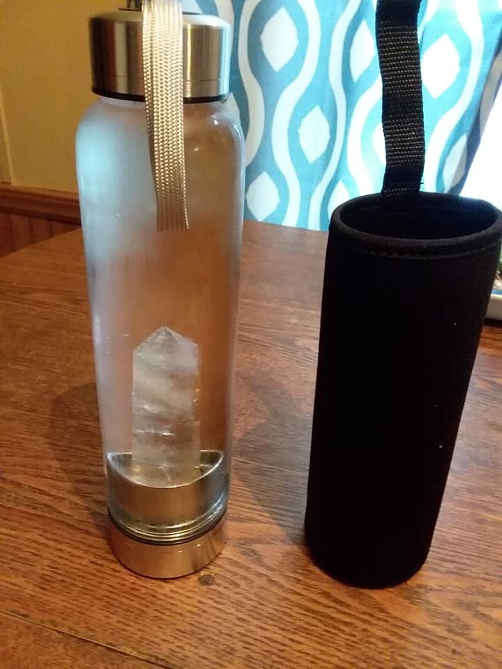 Customer photo review of Crystal Wand Water Bottle + Protective Sleeve (Stainless Steel)