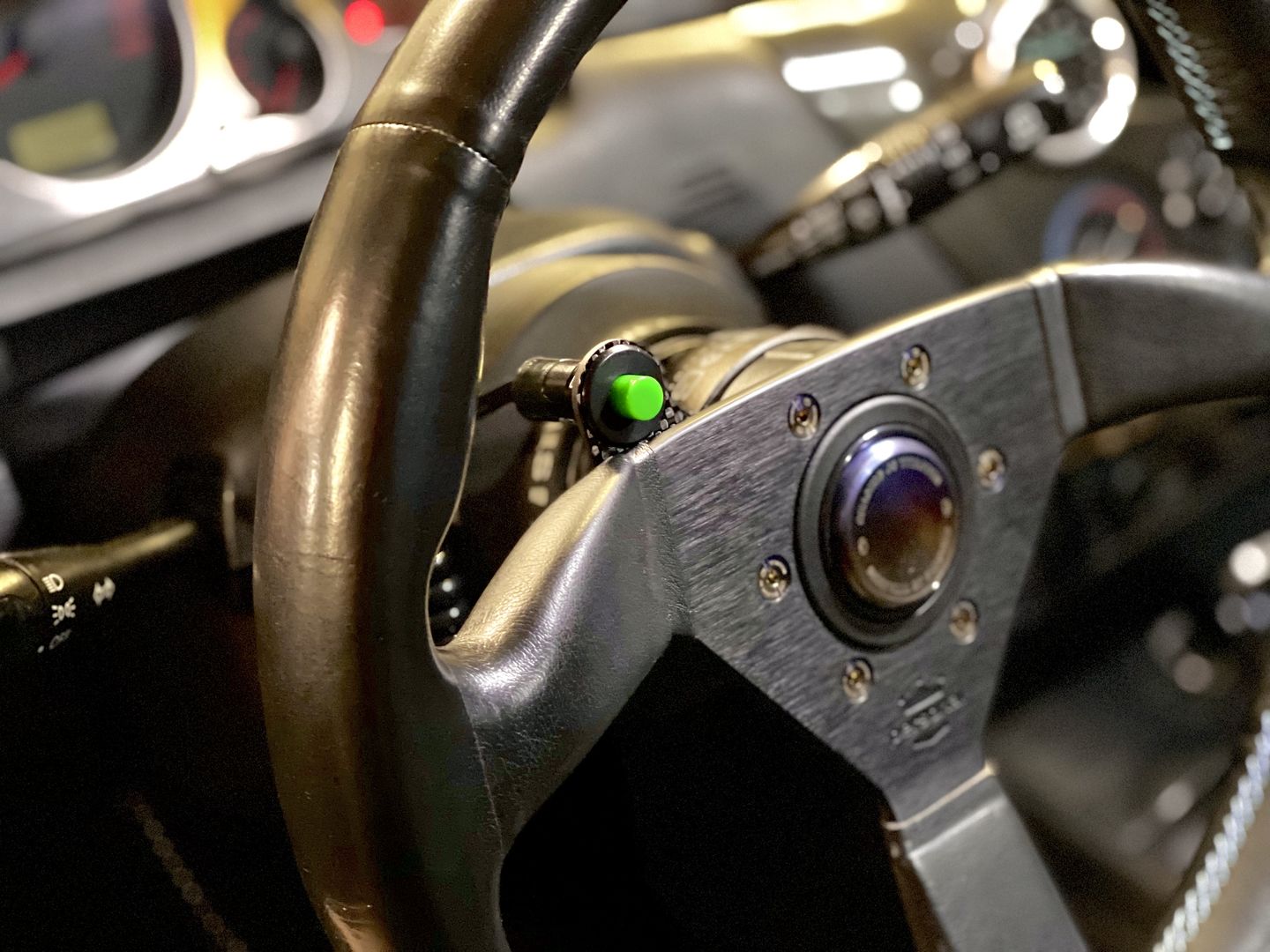 Customer photo review of Motion Raceworks Momentary Small Push Button w/6' Wound Cord (Red or Green)