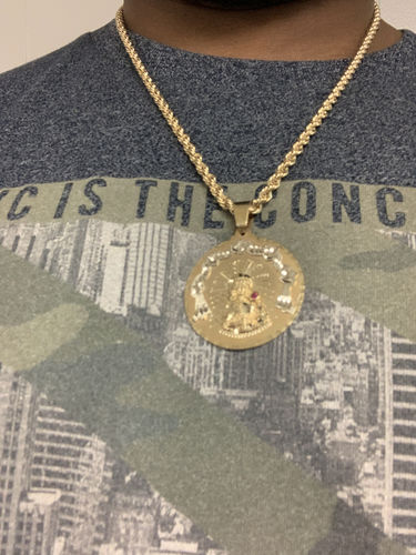 Customer photo review of 14K Gold Virgin Mary Pendant BY GD™(Medium)