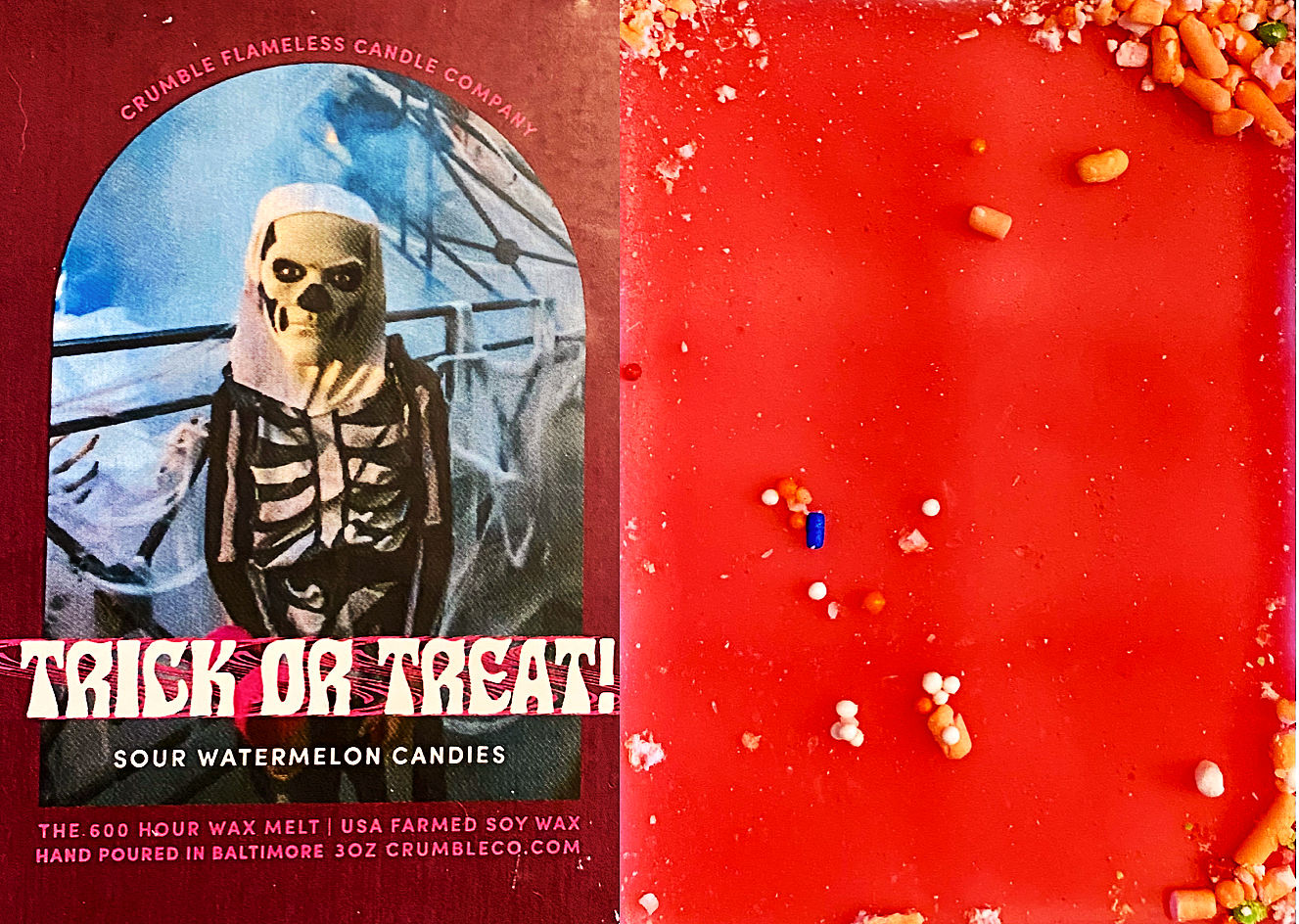 Customer photo review of Trick Or Treat Wax Melts