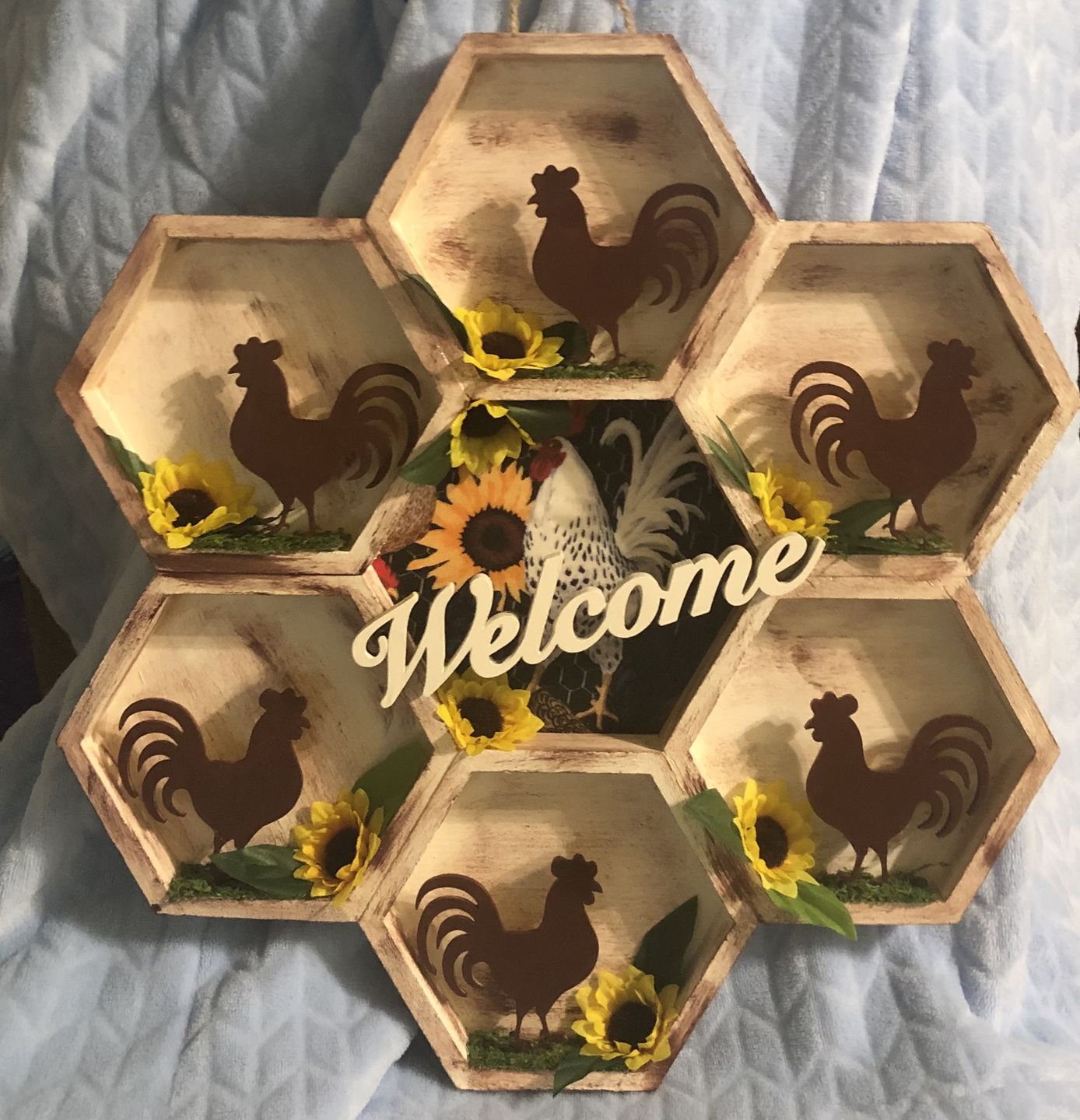 Customer photo review of Unfinished Wooden Rooster Chicken Shape - Farm Animal - Craft - up to 24" DIY