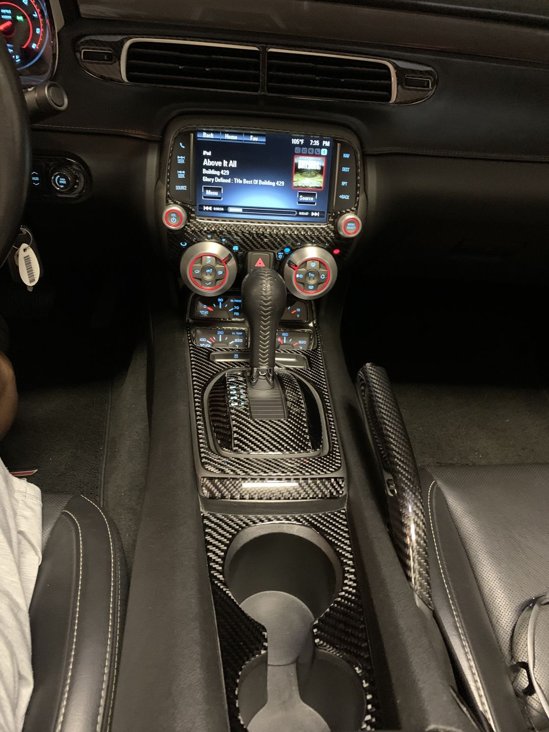 Customer photo review of Carbon Fiber Cup Holder Panel Overlay for Chevrolet Camaro 2010-2015