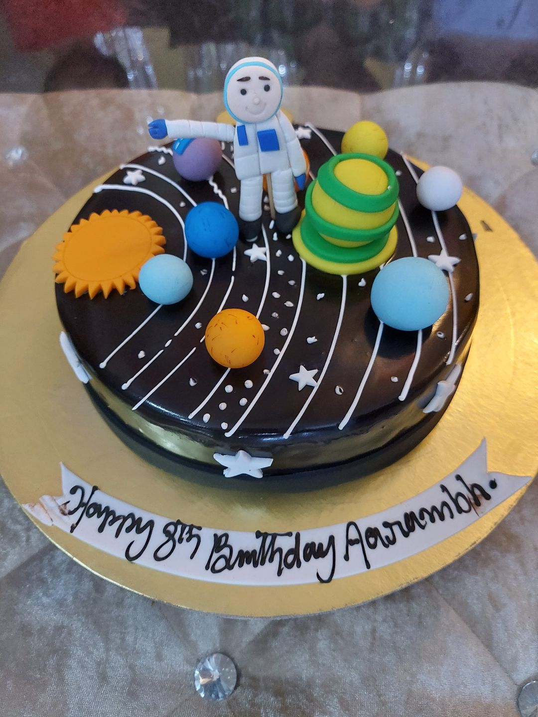 Customer photo review of Solar System Theme Cake