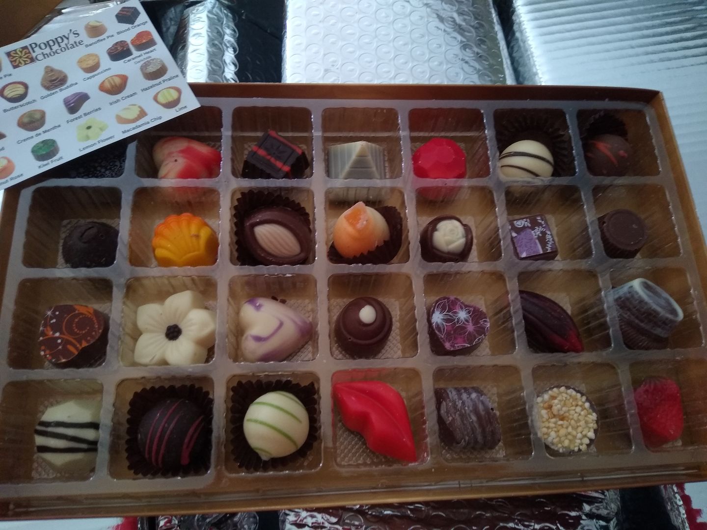 Customer photo review of Gift Box 28 gourmet chocolates