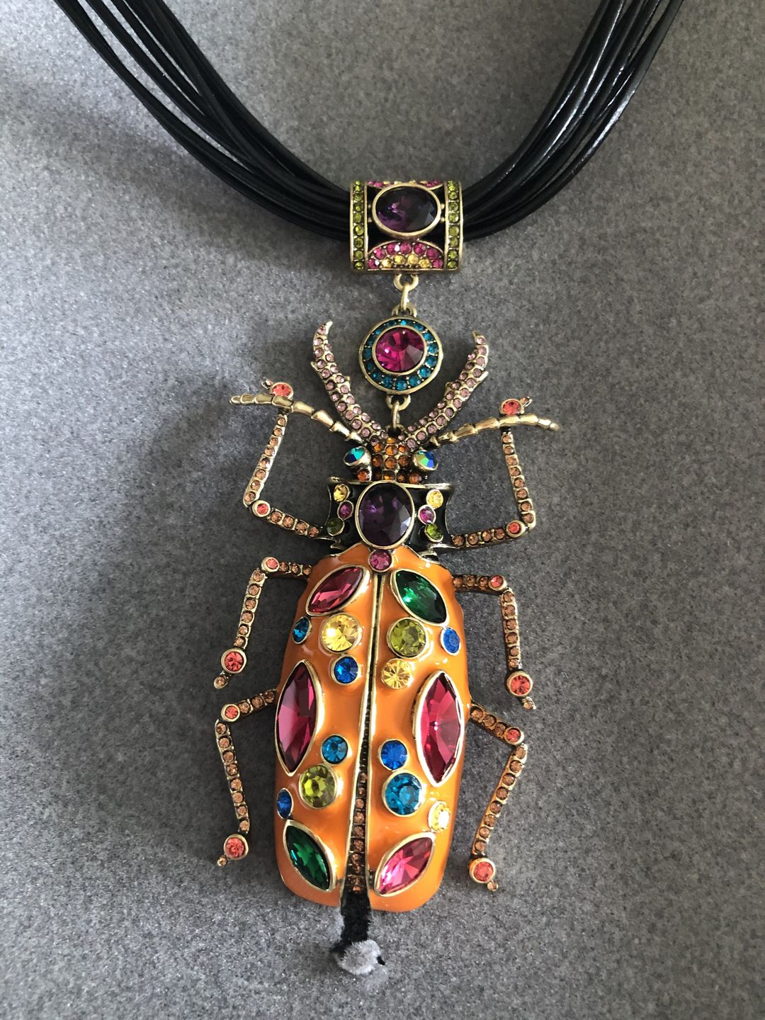 Customer photo review of HEIDI DAUS®"Big Critter" Enamel Crystal Critter Drop Earrings