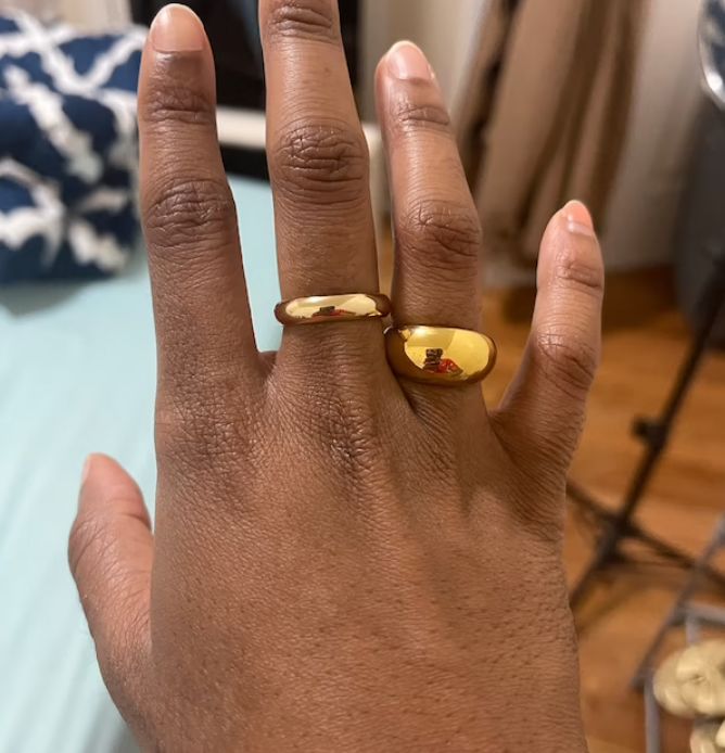 Customer photo review of Gold Chunky Twisted Ring